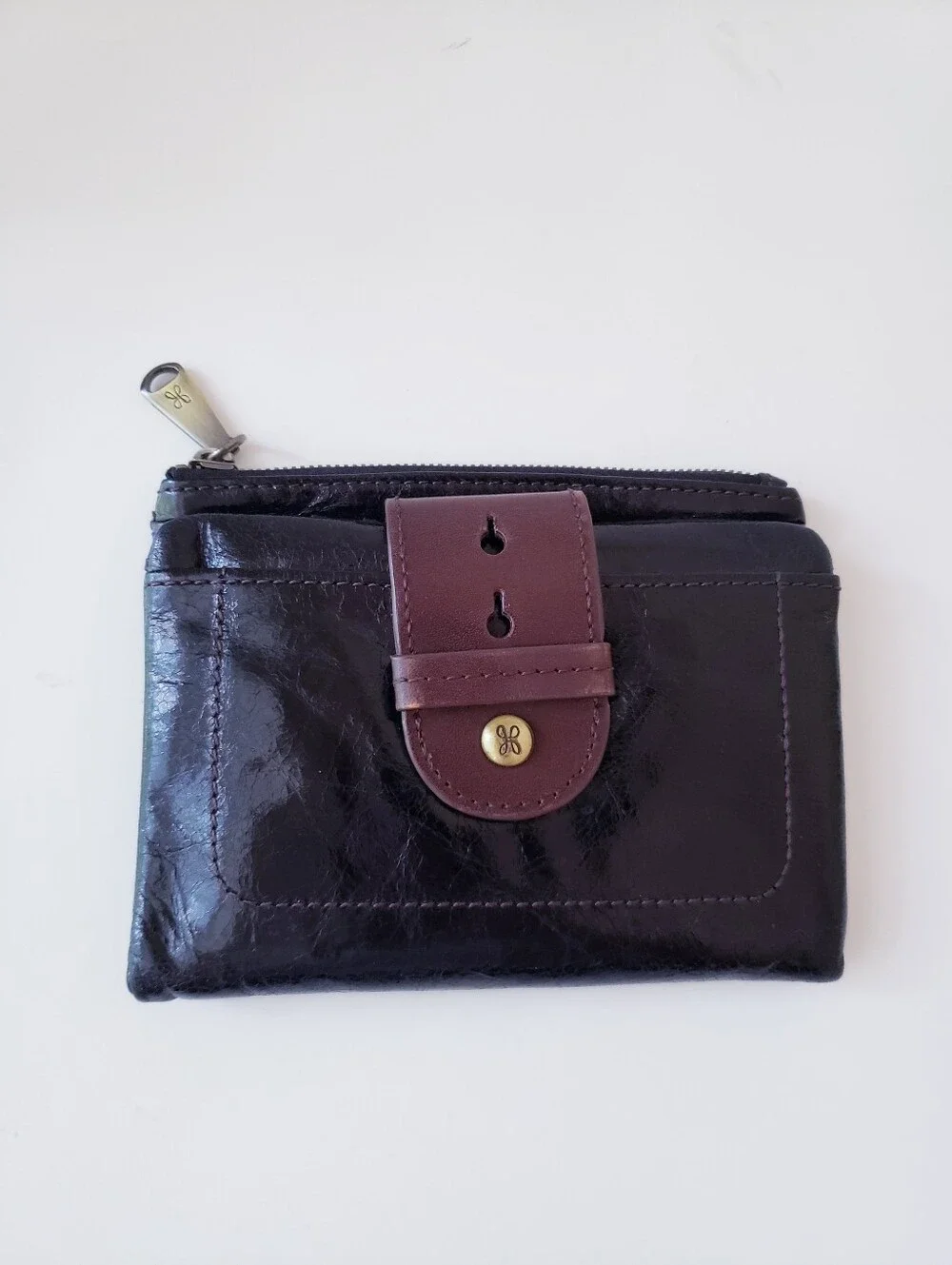 HOBO Black Brown Leather Wallet